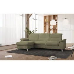 Ecksofa SIT & MORE "Astoria L-Form", grün, B:260cm H:91cm T:175cm, 100% Polyester, Sofas, wahlweise mit motorischer Relaxfunktion