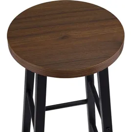 Woltu Barhocker 2er Set Bistrohocker, Gestell aus Stabilem Stahl, Sitzfläche aus Mdf, Dunkelbuche