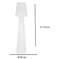 smartwares LED Außen-Stehleuchte Kunststoff 110 cm inkl. Leuchtmittel weiß