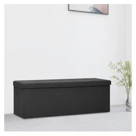 vidaXL Sitzbank mit Stauraum Schwarz Leinenoptik