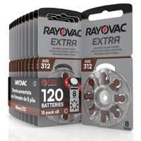 120 Hörgerätebatterien Rayovac Extra 312 mit Sound Fusion Technologie 15x8 Stück