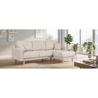 Home Affaire Ecksofa HOME AFFAIRE "TRIPLO optionale Schlafsofa mit Bettkasten, Maße B/T/H: 234/164/89 cm", beige, B:234cm H:89cm T:164cm, 88% Polyester, 9% Rayon, 3% Nylon, Sofas, Ecksofa, L-Form wahlweise mit Bettfunktion - Liegefläche 132x210 cm