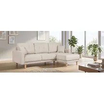 Home Affaire Ecksofa HOME AFFAIRE "TRIPLO optionale Schlafsofa mit Bettkasten, Maße B/T/H: 234/164/89 cm", beige, B:234cm H:89cm T:164cm, 88% Polyester, 9% Rayon, 3% Nylon, Sofas, Ecksofa, L-Form wahlweise mit Bettfunktion - Liegefläche 132x210 cm