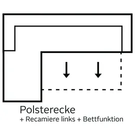 Cotta Ecksofa Driver, mit Kopfteilverstellung, wahlweise mit Bettfunktion rot