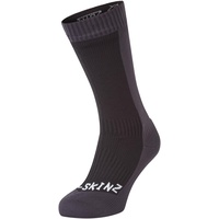 SealSkinz Unisex Kaltes Wasser Wasserdichte Socken – Mittellang, Schwarz/Grau, XL