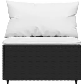 vidaXL Polyrattan Loungesofa 4-tlg. schwarz inkl. Kissen 319735