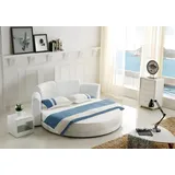 Rundes Bett LED Licht Moderne Schlafzimmer 180x200 Rundbetten Betten Ehebett