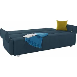 Collection AB Schlafsofa »Funtastic«, mit Federkern, Bettfunktion, inklusive 2 Rücken- und 1 Zierkissen, blau