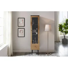 SalesFever Vitrine Torsby 40 x 43 x 179 cm Beige/Schwarz