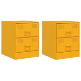 vidaXL Nachttische 2 Stk. Gelb 34,5x39x44 cm Stahl