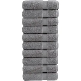 vidaXL SOLUND Handtuchset 50 x 100 cm grau 10 St.