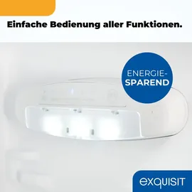 Exquisit KGC5231-60-E-050C Kühl-Gefrierkombination (157 l, 1440 mm hoch, inoxlook-az)