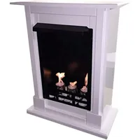 Kaminbau Mierzwa Echtfeuer-Dekokamin Madrid (Deluxe, Brenngel & Bio-Ethanol Kamin inkl. regulierbarem Brenner & Zubehör), Farbwahl, Gelkamin, Ethanolkamin, Kaminofen, Bodenkamin weiß