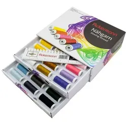 Ackermann Nähgarn-Set mit 5 Nadeln und 36 Farben matt