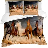 Abakuhaus Bettwäsche weicher Microfaserstoff Allergiker geeignet, kein Verblassen, Microfaser, Pferd Equine Themed Tiere braun