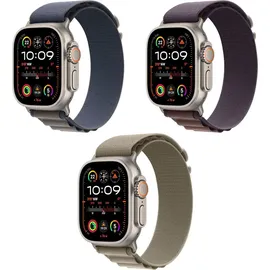 Apple Watch Ultra 2 GPS + Cellular 49 mm Titangehäuse natur,, Alpine Loop blau M/L