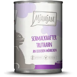 MJAMJAM Leckere Mahlzeit 400g Dose Katzennassfutter 6 x 400 Gramm schmackhafter Truthahn an leckeren Möhrchen