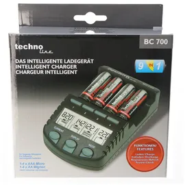 Technoline Schnell-Ladegerät BC 700 mit Entladefunktion und LCD-Display