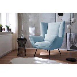 KAWOLA Sessel IVA Cord 90 x 112 x 90 cm Hellblau