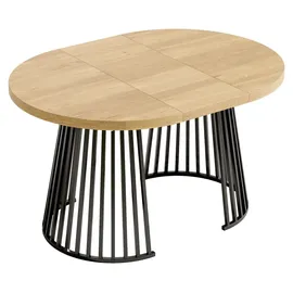 stilvora Ausziehtisch 120 x 76 x 80 cm Eichenfarbe/schwarz