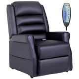 Homcom Sessel mit Aufstehhilfe, Kunstleder, Stahl,