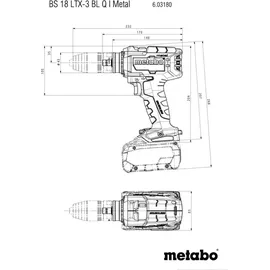 Metabo BS 18 LTX-3 BL Q I Akku-Bohrschrauber solo inkl. Koffer 603184840