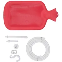 Gonetre Startseite Klistierbeutel Set 2l Home Klistierbeutel Wellschlauch Klistierbeutel Kit 2l Hauseinlauf Beutel Set Wellschlauch Haken Schnalle Sieb Gummi Klistierbeutel Kit zum Duschen Blau (Rot)