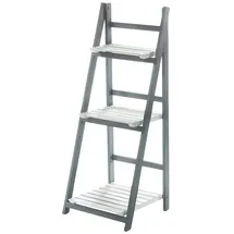 Kobolo Stufenregal Holz 3 Böden grau/weiß
