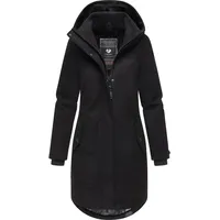 Ragwear Damen atmungsaktiver langer Wintermantel in Wollmantel-Optik warme Winterjacke Jannisa Coat YOUMODO Black Gr. XS - XS