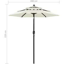 vidaXL Sonnenschirm 200 cm Beige