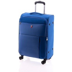 GLADIATOR Weichgepäck-Trolley M – 4 Rollen, 66 cm – Volumen: 72/86 Liter, 3 kg, TSA-Schloss, schwarz, blau, rot, gelb blau