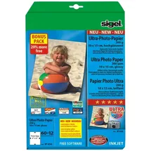 Sigel Fotopapier IP656 10,0 x 15,0 cm hochglänzend 260 g/qm 72 Blatt