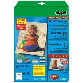 Sigel Fotopapier IP656 10,0 x 15,0 cm hochglänzend 260 g/qm 72 Blatt