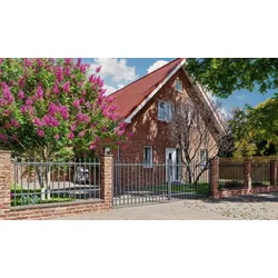 Schmuckzaun Paris – Gartenzaun aus pulverbeschichtetem Stahl, anthrazit – eleganter Schmiedeeisenzaun – Metallzaun für Gartenanlagen