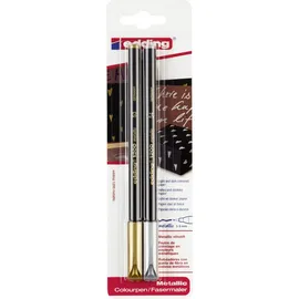 edding 1200 Fasermaler silber/gold 2 St.