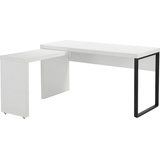 Places of Style Schreibtisch »Maniago, Computertisch;«, weißer Eckschreibtisch mit rollbarem Element, 140x81-131 cm, weiß