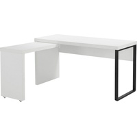 Places of Style Schreibtisch »Maniago, Computertisch;«, weißer Eckschreibtisch mit rollbarem Element, 140x81-131 cm, weiß