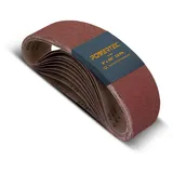 POWERTEC 110620 Schleifbänder, 40er-Körnung, Aluminiumoxid-Bandschleifer, Schleifpapier für Band- und Tellerschleifer, 10 Stück