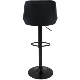 ML-Design Barhocker 2er Set Schwarz mit Rückenlehne und Fußstütze