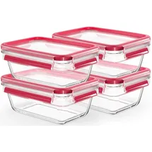 Emsa Frischhaltedose »Clip&Close, Made in Germany«, (4 tlg.), backofen-, gefrierfest, mikrowellengeeignet, (4 Dosen mit Deckel) rot