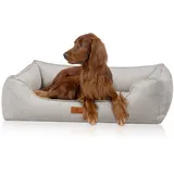 Knuffelwuff Tierbett Hundebett aus Cord Nunavut, Orthopädisch grau 75 cm x 105 cm