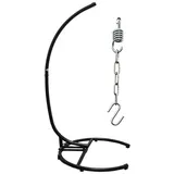 AMANKA Hängestuhl Bis 150kg: XL Hängesessel Gestell Outdoor 210cm, Robuster Ständer für Hängesessel, Schaukeln und Federwiegen schwarz