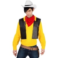 Maskworld Kostüm Lucky Luke Cowboy Kostüm, Hochwertiges Lizenzkostüm gelb S