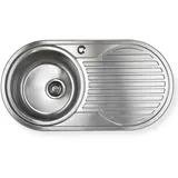 NINDO Edelstahl Spüle `Calypso xr' mit rechtsseitiger Abtropffläche