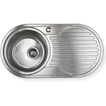 NINDO Edelstahl Spüle `Calypso xr' mit rechtsseitiger Abtropffläche