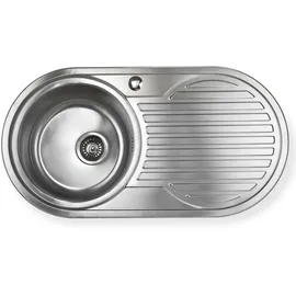 NINDO Edelstahl Spüle `Calypso xr' mit rechtsseitiger Abtropffläche