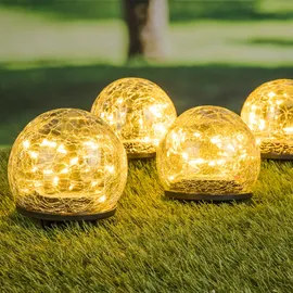 garden hero Kugelleuchte Glas 23,0 cm 4er Set warmweiß