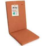 Herlag Sunny Hochlehner-Auflage 123x50x4 cm – wetterfest & UV-beständig – wasserfest – waschbarer Bezug mit Reißverschluss – Gartenstuhl Auflage für Hochlehner – Öko-Tex 100 – Orange