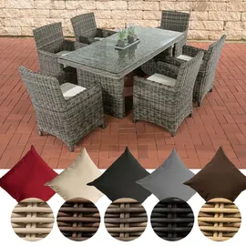 CLP Fontana Set 7-tlg. grau meliert/cremeweiß