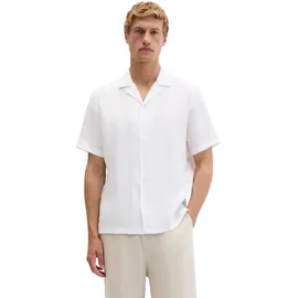 Marc O'Polo Kurzarmhemd "aus reinem Leinen", Herren, Gr. L, Normalgrößen, weiß, Obermaterial: 100% Leinen, unifarben, regular fit normal, normaler Saum, Hemden